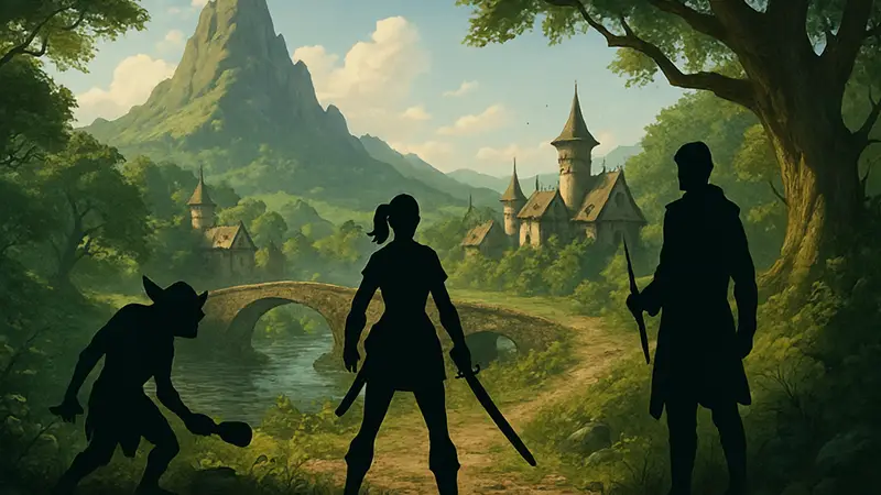 Обложка или промо-арт новой игры Fable с героями и фантастическим миром