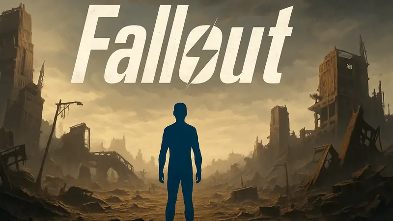 Логотип Fallout на фоне постапокалиптического пейзажа, символизирующего высокие ожидания от новой игры Bethesda