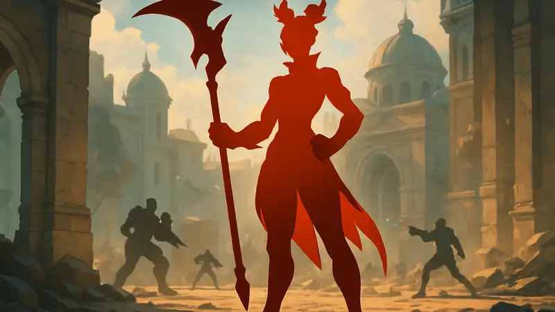 Новый герой Домина из Overwatch 2, стоящая на поле боя. Персонаж, нарушивший баланс.