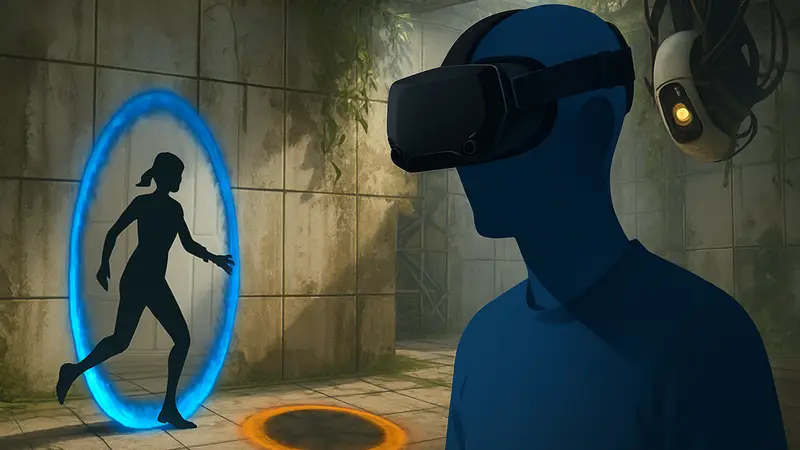 Valve Steam Frame VR-шлем, Portal 2 в виртуальной реальности, новое устройство VR от Valve