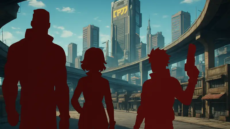 Изображение из аниме по Cyberpunk 2077, возможно, с новыми персонажами или окружением Найт-Сити.