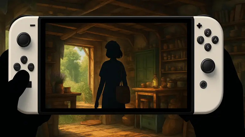 Скриншот из игры Wanderstop с акцентом на графику и персонажей Nintendo Switch 2