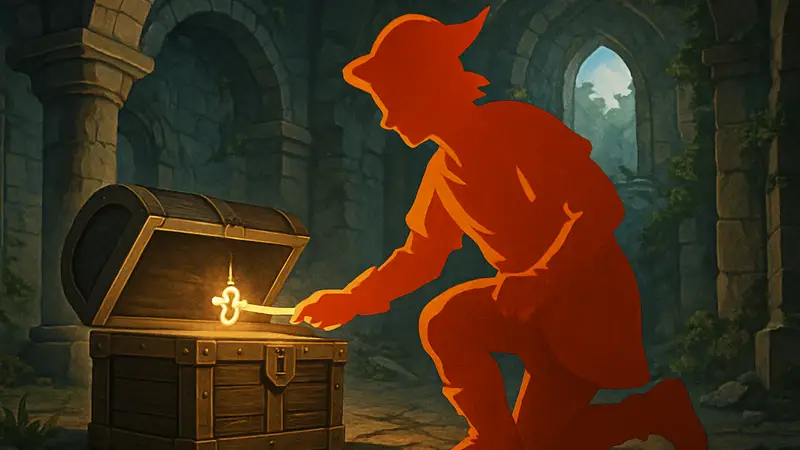 Dragon Quest 7 Reimagined: Герой открывает сундук Волшебным ключом