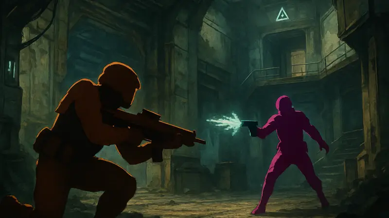 Арт или скриншот из Marathon, иллюстрирующий напряженный игровой момент.