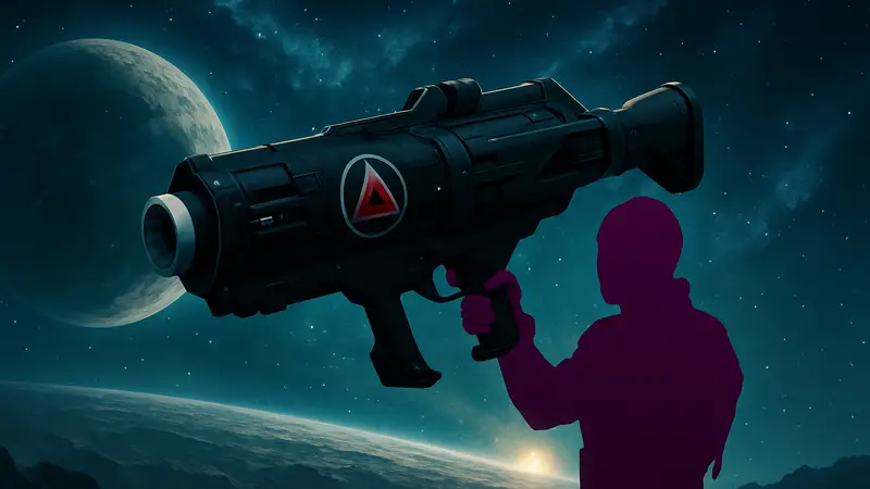 Экзотическая ракетница Truth в Destiny 2 на фоне космического пейзажа