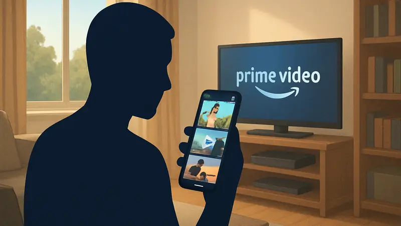 Пользователь смотрит короткие клипы в приложении Prime Video на смартфоне