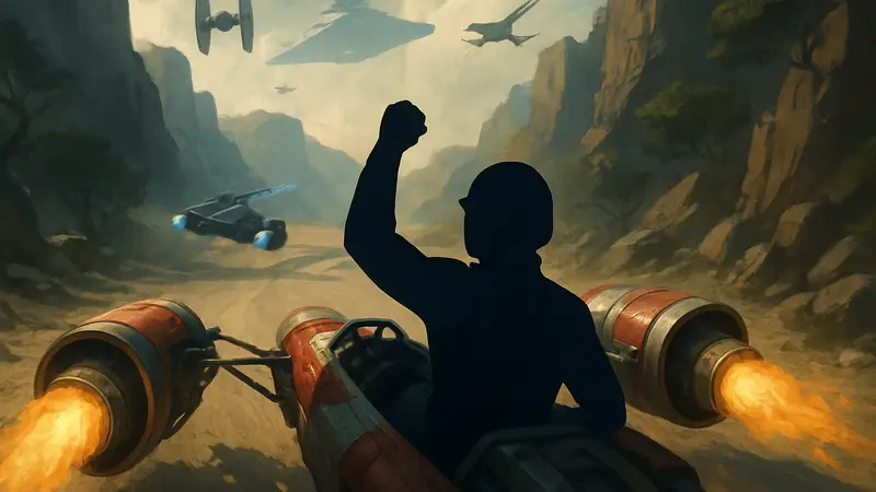 Игровой процесс Star Wars Galactic Racer с элементами гонок и рогалика.