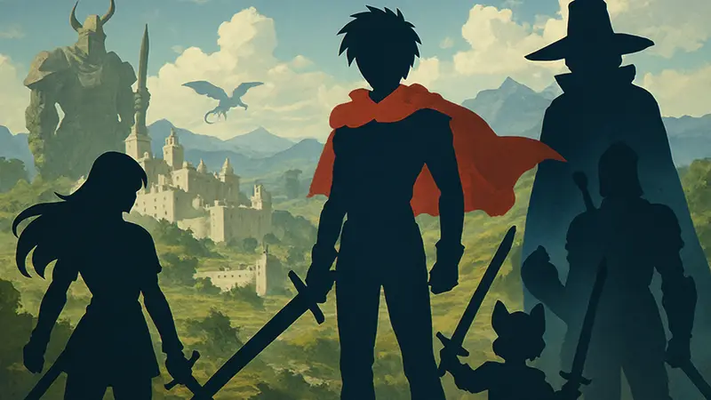 Коллаж из культовых персонажей фэнтези-аниме 90-х годов.