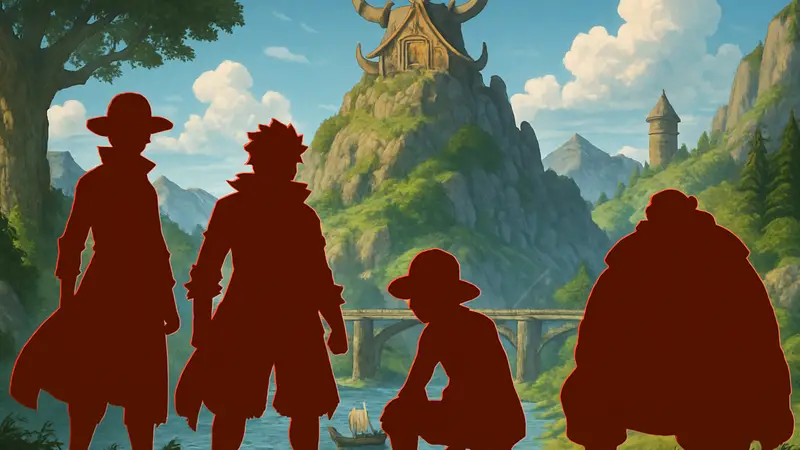 Персонажи One Piece на фоне Эльбафа, готовящиеся раскрыть силу Хаки.
