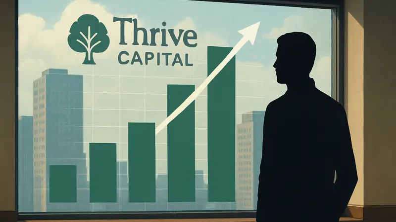 График роста инвестиций Thrive Capital с суммами в миллиардах долларов.