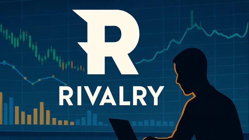 Логотип киберспортивной беттинг-компании Rivalry на фоне графиков активности платформы.