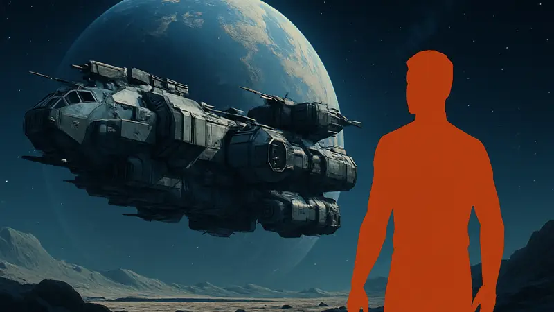Космический корабль на фоне планеты из Starfield DLC Terran Armada.