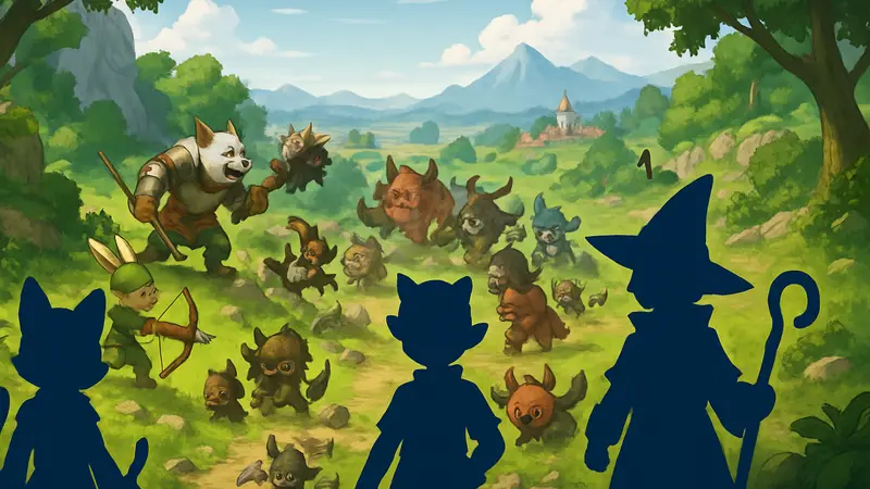 Игровой скриншот Animal Busters: Idle RPG с персонажами