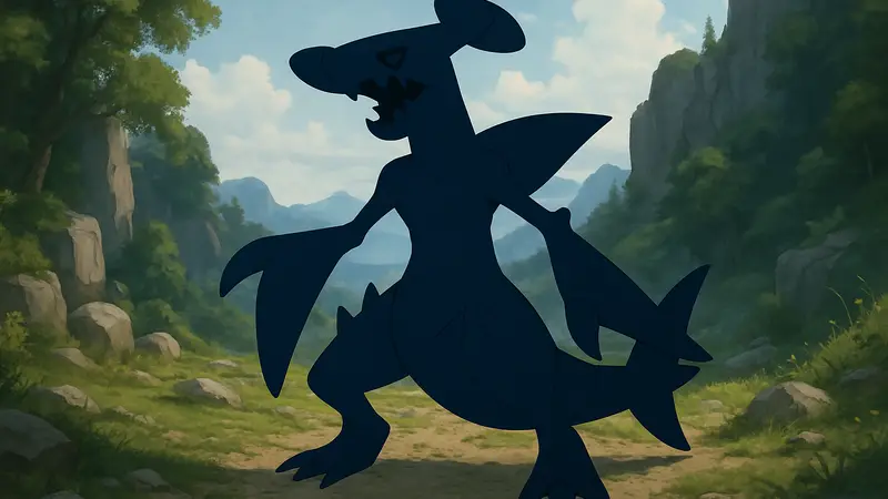 Гарчомп из игры Pokemon Champions, иллюстрация персонажа