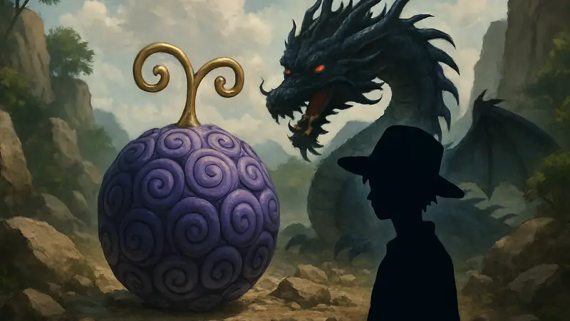 Изображение Дьявольского фрукта Локи из One Piece, мифический Зоан Чёрного Дракона.
