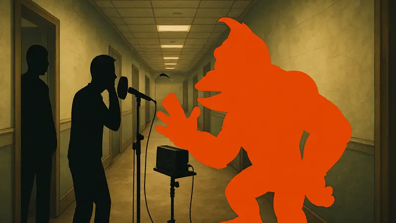 Сцена записи оригинального DK Rap в коридоре, важная часть истории Donkey Kong