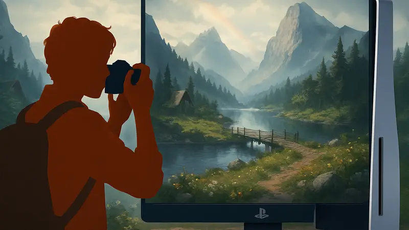 Геймплей OPUS: Prism Peak на PS5, персонаж фотографирует
