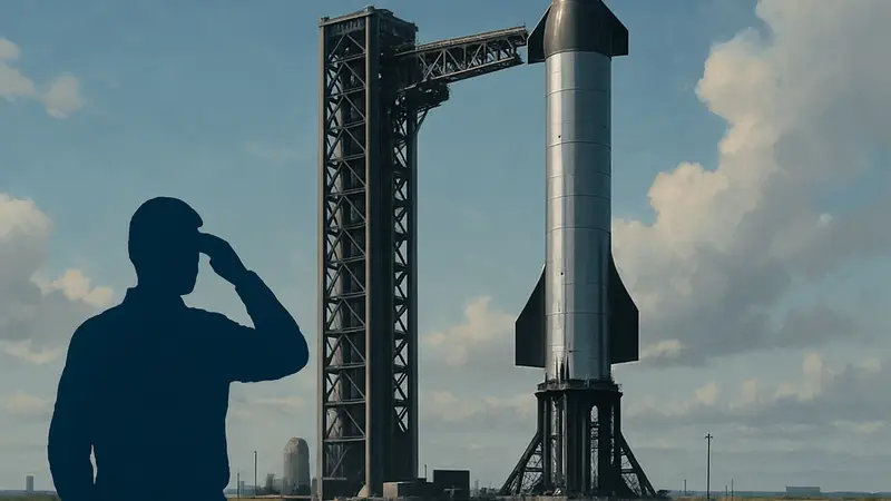 Ракета SpaceX Starship V3 на стартовой площадке перед отменой запуска