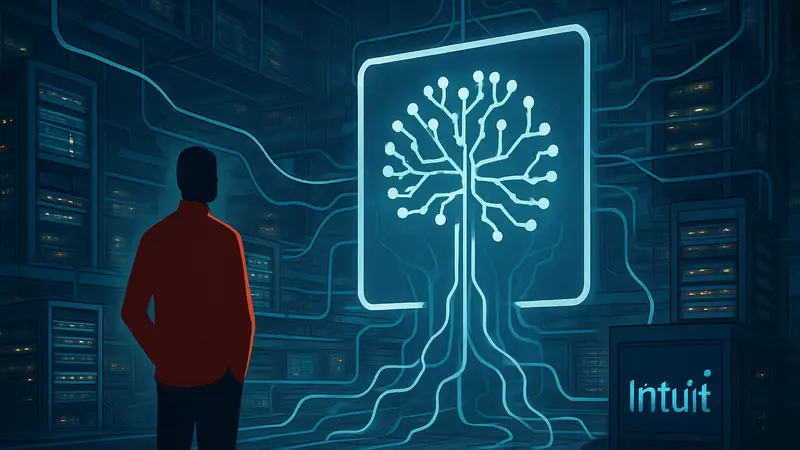 Инфраструктура ИИ Intuit, схема искусственного интеллекта, концепт нейросети
