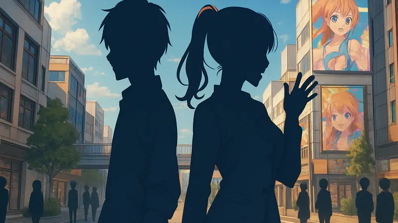 Ключевой постер аниме 'Otaku ni Yasashii Gal wa Inai!?' с главными героями, анонсом дополнительных актеров озвучки и датами выхода песен.