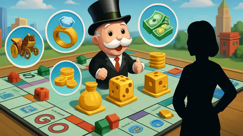 Игровое поле Monopoly GO с иконками события "Кавалькада карет" и призами за этапы.