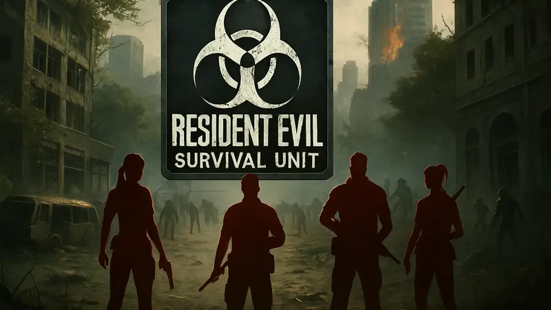 Логотип или скриншот Resident Evil Survival Unit с элементами события