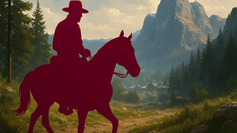 Артур Морган из Red Dead Redemption 2 верхом на лошади, иллюстрация спорного мнения Polygon об игре.