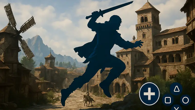 Скриншот игры Crimson Desert с элементами управления или персонажем в действии.