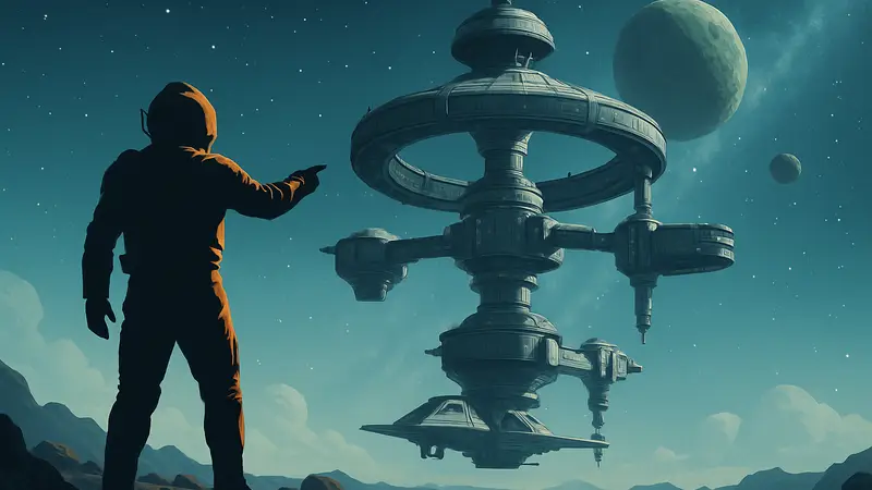 Игрок No Man's Sky демонстрирует орбитальную базу