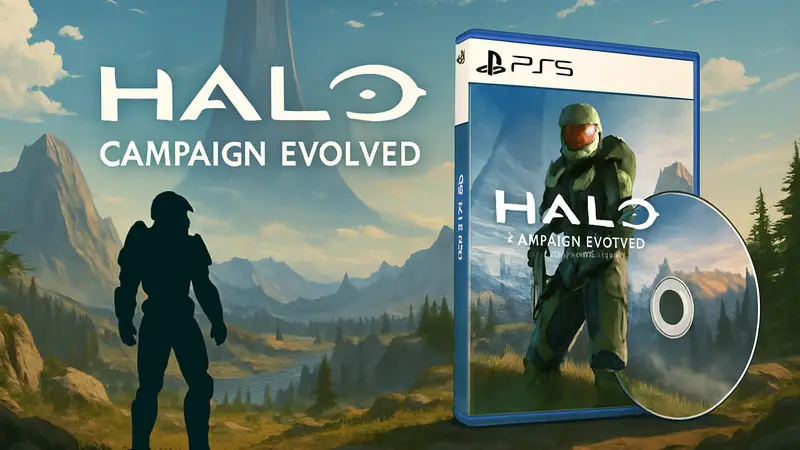 Halo: Campaign Evolved выходит на дисках, логотип игры и коробка с диском.