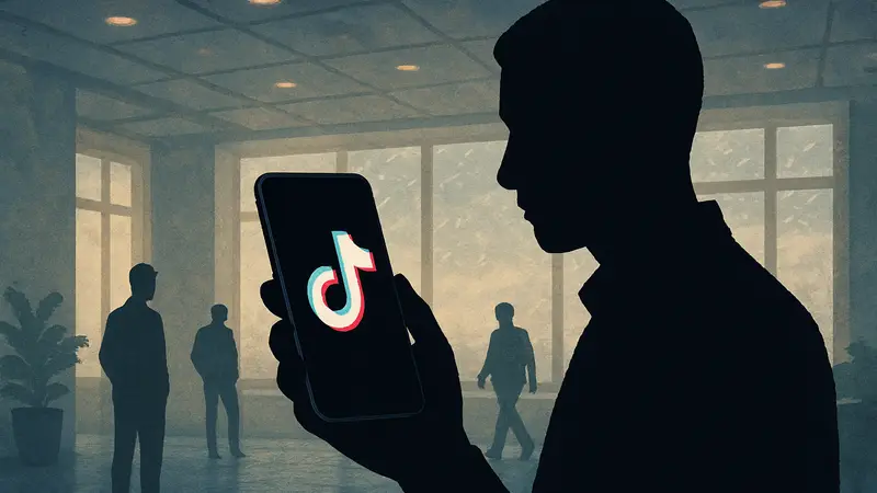 Логотип TikTok на экране смартфона, символизирующий восстановление бесперебойной работы сервиса после сбоя.