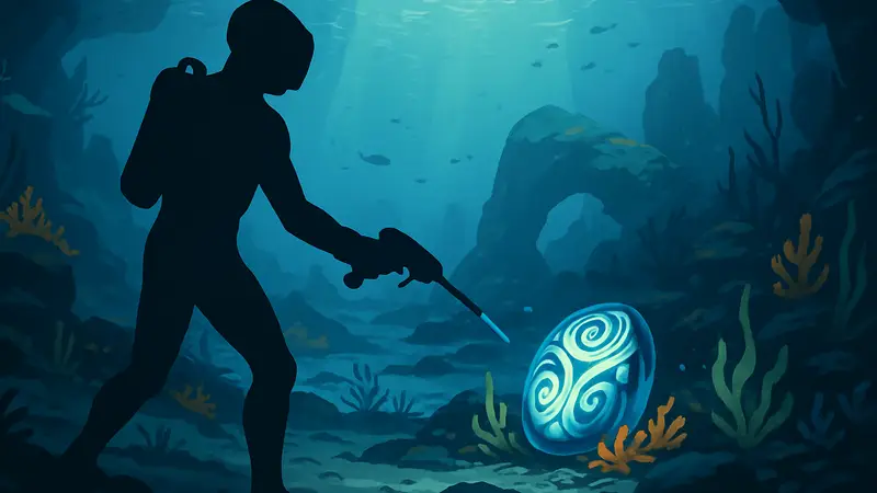 Изображение игрока, добывающего Эмаль существ в Subnautica 2