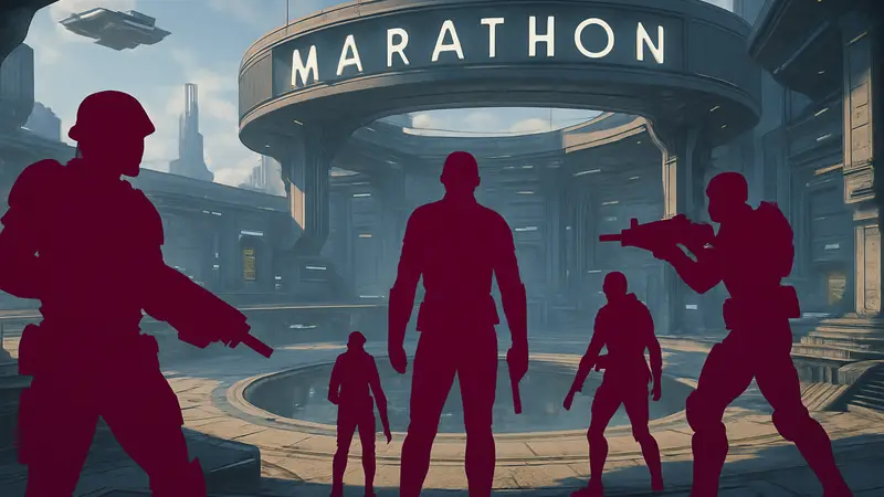 Персонажи из игры Marathon от Bungie на футуристической арене в 2026 году