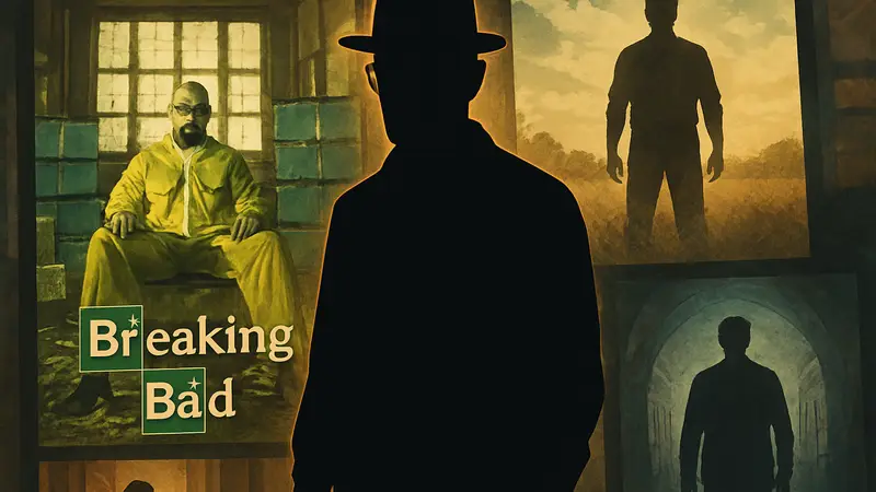 Обложка сериала «Во все тяжкие» на фоне постеров других телешоу с лучшими финалами.