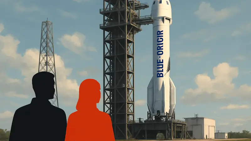 Ракета New Glenn компании Blue Origin на стартовой площадке