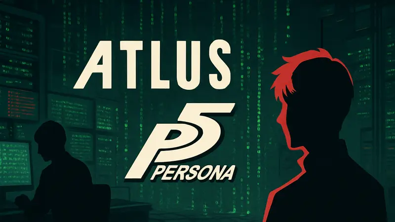 Логотип Atlus и серии Persona на фоне утечки данных, подтверждающей разработку новой игры.