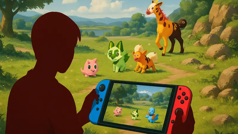 Кадр из трейлера Pokémon Pokopia с новыми поке-палами, показывающий геймплей на Switch 2.