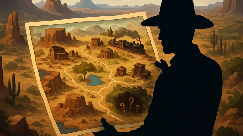 Карта игрового мира Far Far West с отмеченными локациями и секретами.