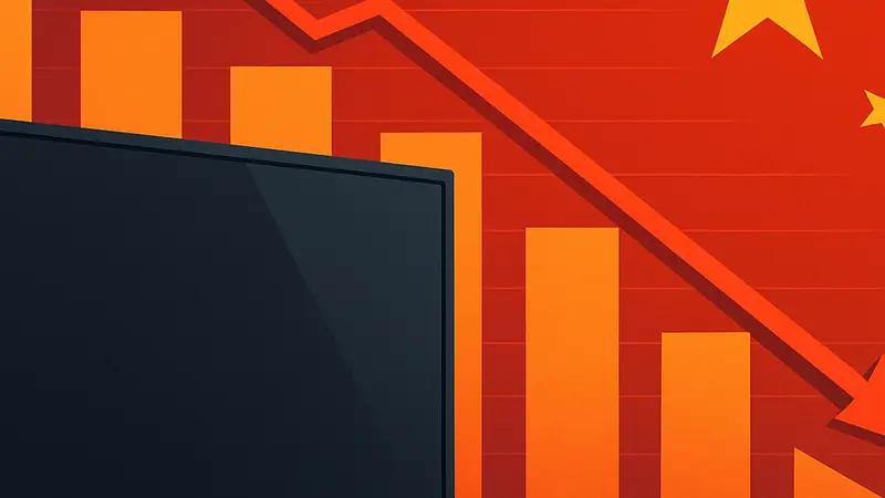 График падения продаж телевизоров на рынке Китая за последние 10 лет.