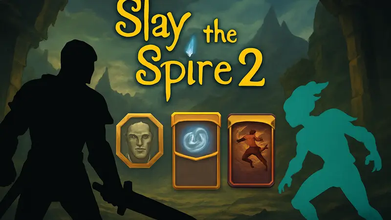 Логотип Slay the Spire 2, скриншот с новыми реликвиями и картами