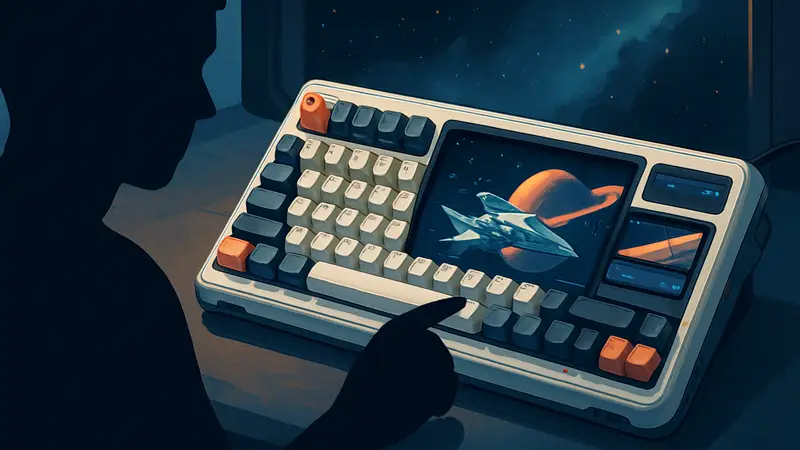 Механическая игровая клавиатура MelGeek Centauri 80 с необычным дизайном и сенсорным экраном.