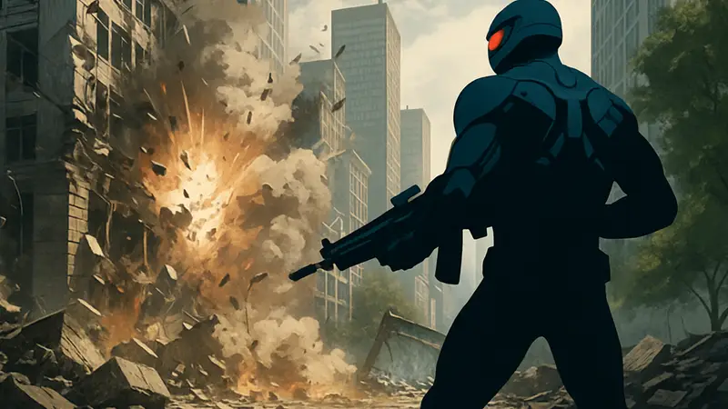 Кадр из Crysis 2, демонстрирующий разрушение городских объектов и окружения.