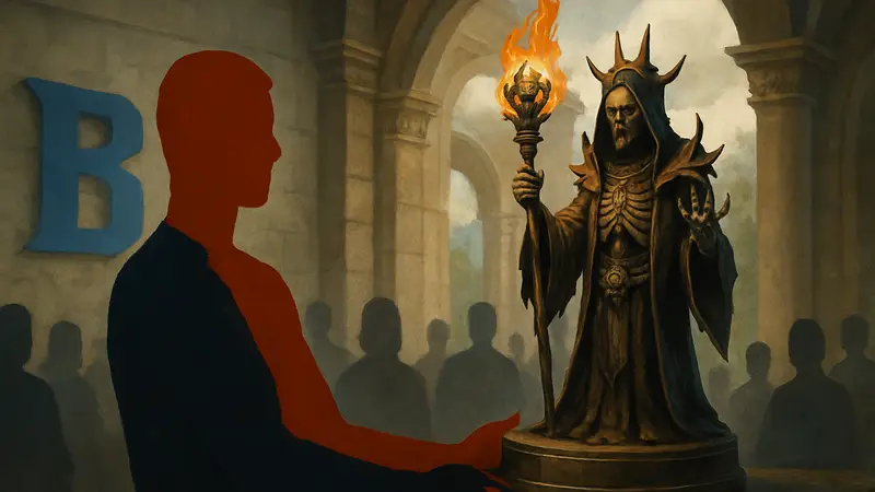 Статуэтка хардкорного Чернокнижника 99 уровня из Diablo 2: Resurrected, вручаемая Blizzard.