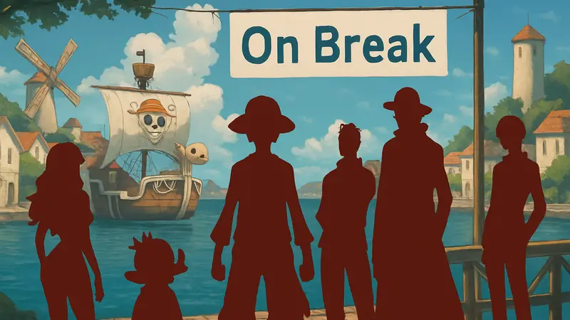 Персонажи аниме One Piece, объявление о перерыве показа.