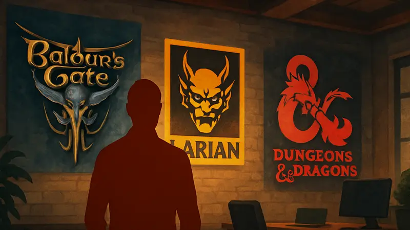 Логотипы Baldur's Gate 3 и Dungeons & Dragons, студия Larian Studios