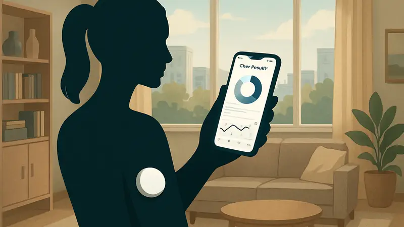 Носимое устройство Clair Health для отслеживания гормонов и приложение на смартфоне.