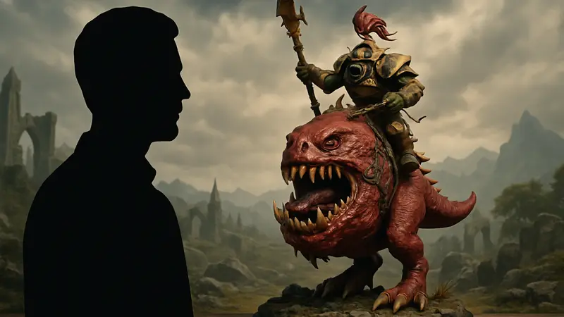 Статуэтка наездника на сквиге из Warhammer Age of Sigmar, Weta Workshop, коллекционная фигурка