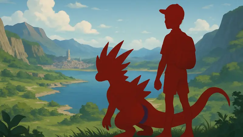 Тренер покемонов с покемоном в мире Покемон Скарлет и Вайлет