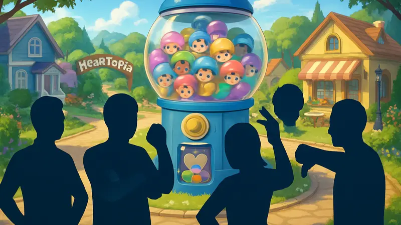 Скриншот из игры Heartopia с элементами гача-системы. Недовольство игроков.
