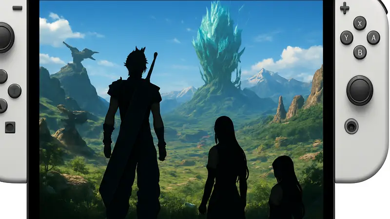 Сцена из трейлера Final Fantasy VII Rebirth на Nintendo Switch 2, демонстрирующая впечатляющую графику.